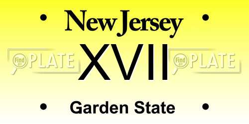 XVII New Jersey License Plate
