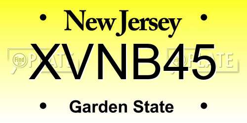XVNB45 New Jersey License Plate