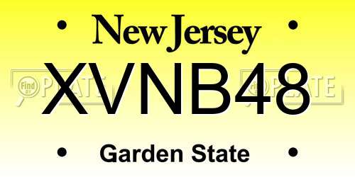 XVNB48 New Jersey License Plate