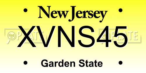 XVNS45 New Jersey License Plate