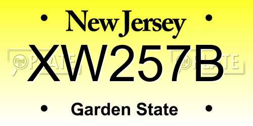 XW257B New Jersey License Plate
