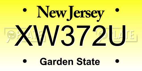 XW372U New Jersey License Plate