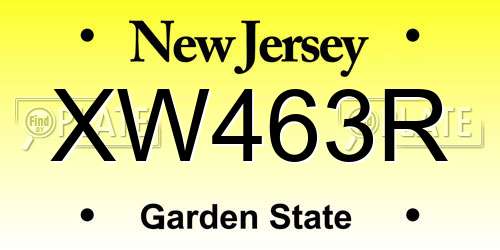 XW463R New Jersey License Plate