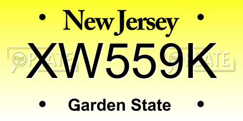 XW559K New Jersey License Plate