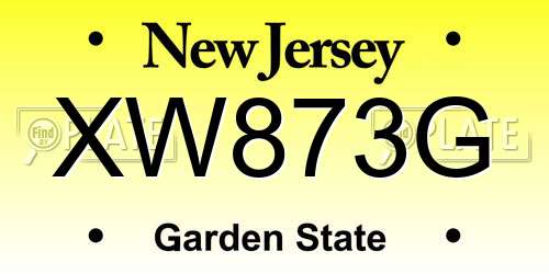 XW873G New Jersey License Plate