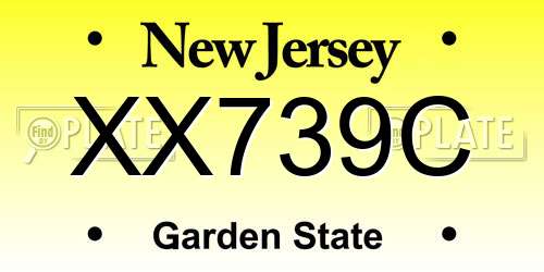 XX739C New Jersey License Plate
