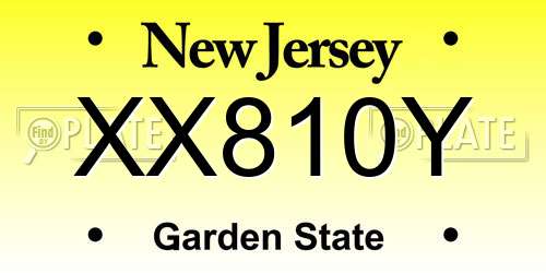 XX810Y New Jersey License Plate