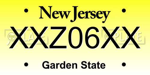 XXZ06XX New Jersey License Plate