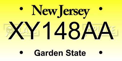 XY148AA New Jersey License Plate
