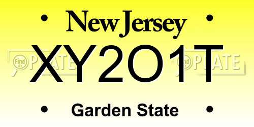 XY2O1T New Jersey License Plate