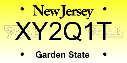 XY2Q1T New Jersey License Plate