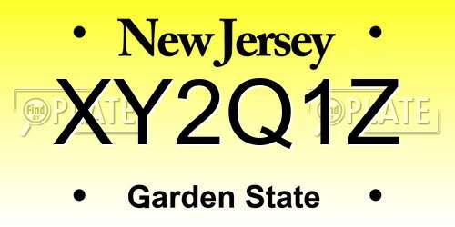 XY2Q1Z New Jersey License Plate