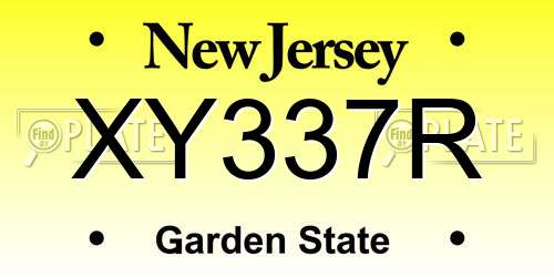 XY337R New Jersey License Plate