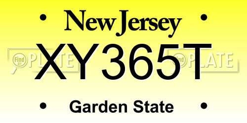 XY365T New Jersey License Plate