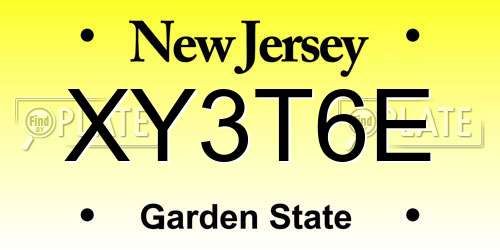 XY3T6E New Jersey License Plate