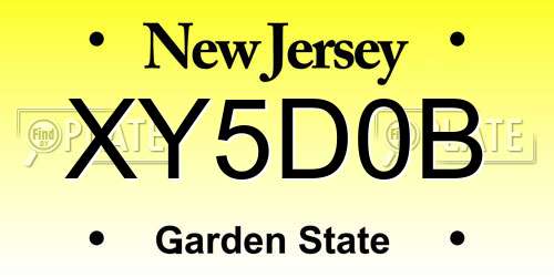 XY5D0B New Jersey License Plate