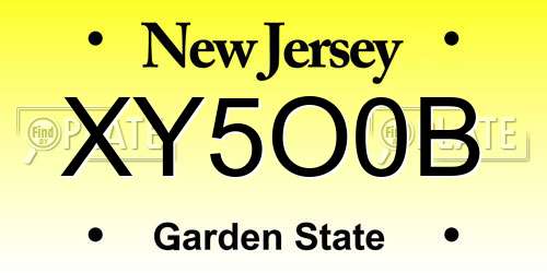 XY5O0B New Jersey License Plate
