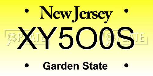 XY5O0S New Jersey License Plate