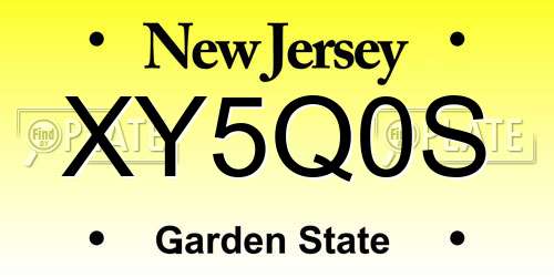XY5Q0S New Jersey License Plate
