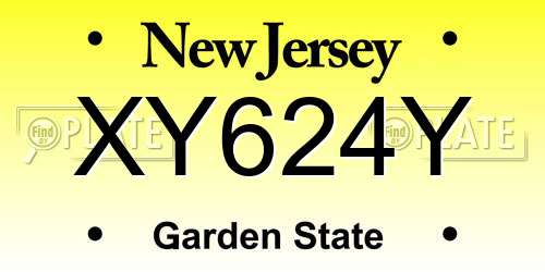 XY624Y New Jersey License Plate