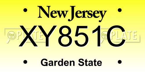 XY851C New Jersey License Plate