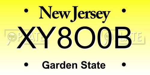XY8O0B New Jersey License Plate