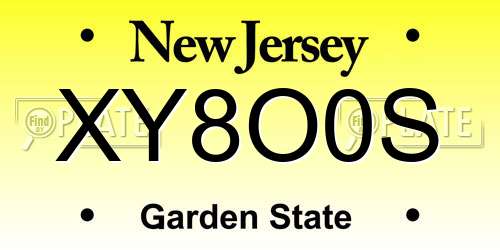 XY8O0S New Jersey License Plate