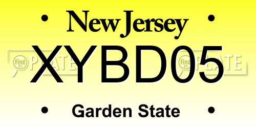 XYBD05 New Jersey License Plate