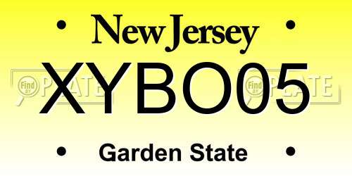 XYBO05 New Jersey License Plate