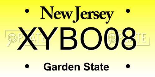 XYBO08 New Jersey License Plate
