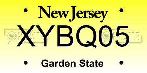 XYBQ05 New Jersey License Plate