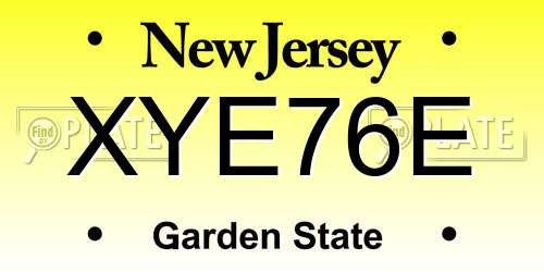 XYE76E New Jersey License Plate
