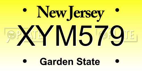 XYM579 New Jersey License Plate