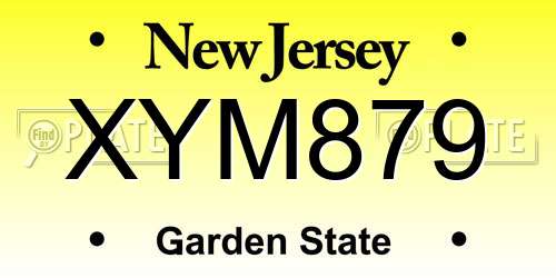 XYM879 New Jersey License Plate