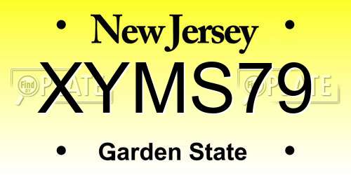XYMS79 New Jersey License Plate