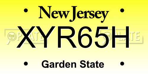 XYR65H New Jersey License Plate