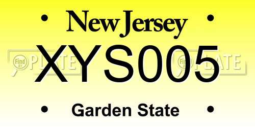XYS005 New Jersey License Plate