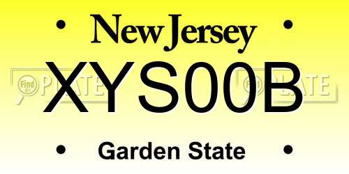 XYS00B New Jersey License Plate