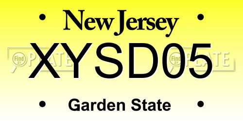 XYSD05 New Jersey License Plate