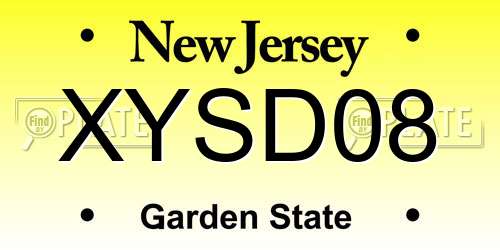XYSD08 New Jersey License Plate