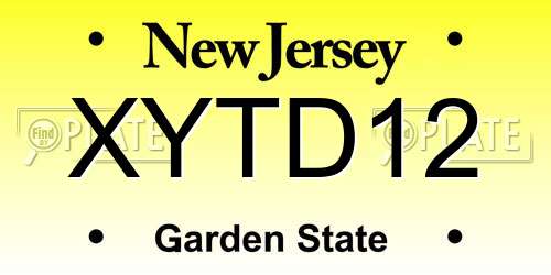 XYTD12 New Jersey License Plate
