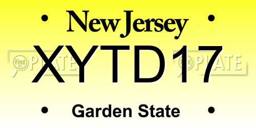 XYTD17 New Jersey License Plate