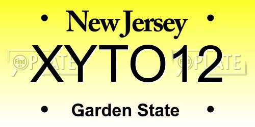 XYTO12 New Jersey License Plate