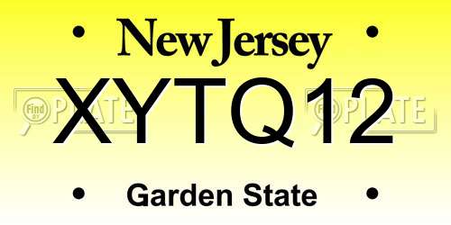 XYTQ12 New Jersey License Plate
