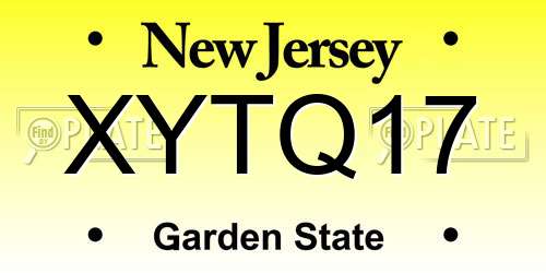 XYTQ17 New Jersey License Plate
