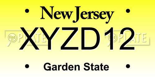 XYZD12 New Jersey License Plate