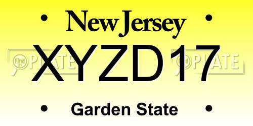 XYZD17 New Jersey License Plate