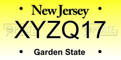 XYZQ17 New Jersey License Plate