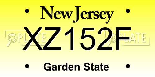 XZ152F New Jersey License Plate