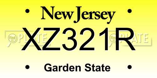 XZ321R New Jersey License Plate